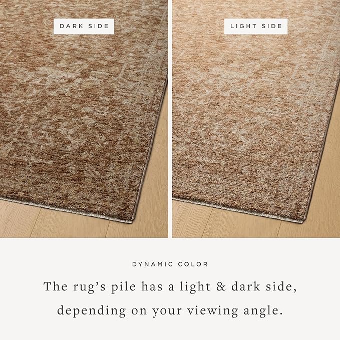 Loloi Magnolia Home by Joanna Gaines Junie Collection JUE-01 Clay/Natural 7'-10" x 10'-2", .38" Pile Height, Area Rug