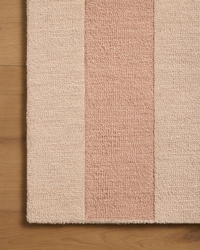 Loloi Leanne Ford Craven Collection CVN-01 Blush/Rose 2'-6" x 7'-6" Runner Rug Geometrical, Patterned, Neutral, Hallway, Kitchen, Mudroom, and Bathroom