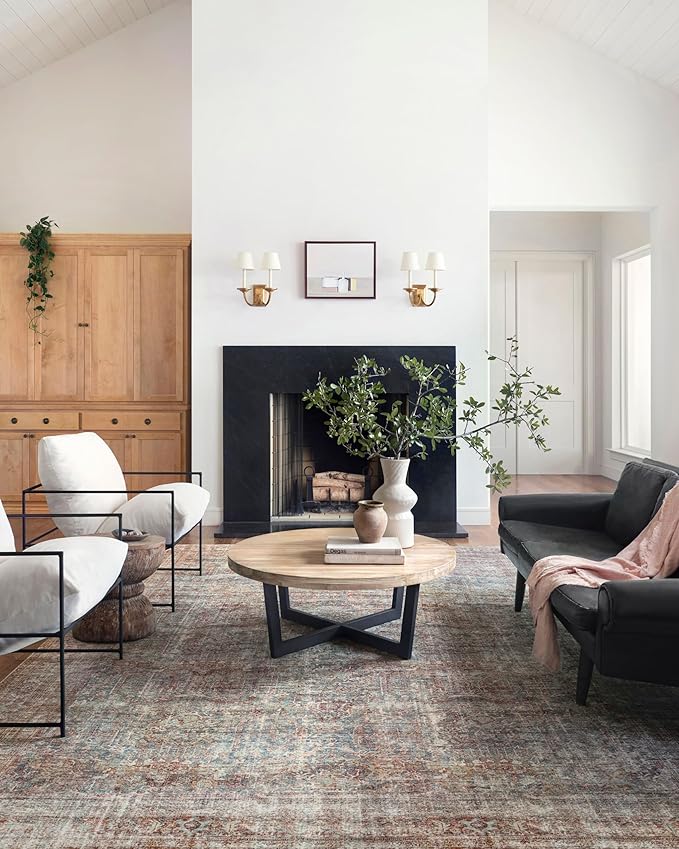 Loloi Chris Loves Julia Jules Collection JUL-05 Lagoon/Brick 2'-6'' x 7'-6'', .13" Pile Height, Runner Rug