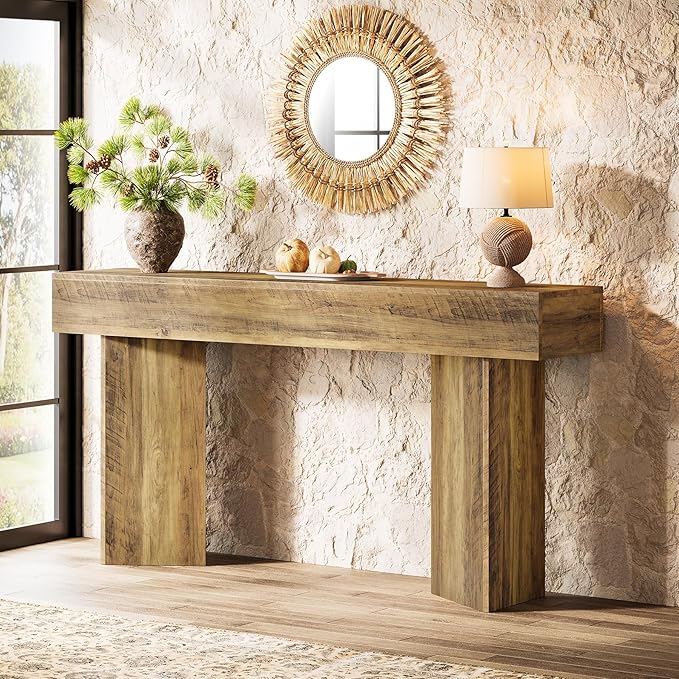 Tribesigns 63-inch Entryway Console Table, Narrow Long Sofa Table Behind Couch, Accent Entrance Foyer Table for Entryway, Entrance, Hallway, Brown