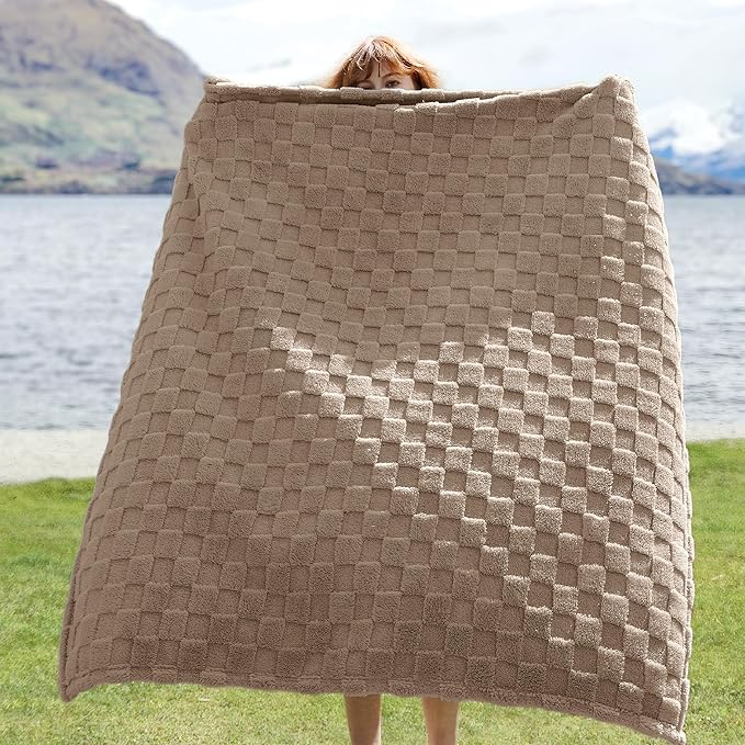 Bedsure GentleSoft Twin Blanket for Bed Light Taupe - Super Soft Cozy Blankets for Women Men Girls, Cute Fuzzy Fleece Throws for Bedroom Couch, 60x80 Inches