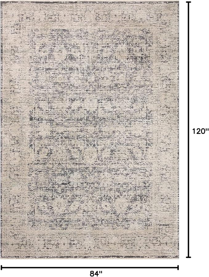 Loloi Amber Lewis Alie Collection ALE-05 Charcoal/Beige 7'-10" x 10', .13" Pile Height, Area Rug