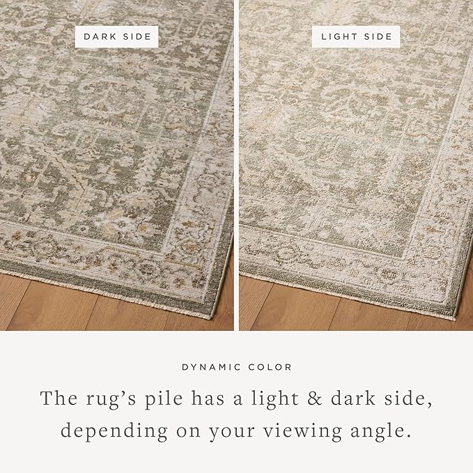 Loloi Magnolia Home by Joanna Gaines Pace Collection PAC-06 Forrest/Natural 9'-6" x 9'-6" Round Area Rug
