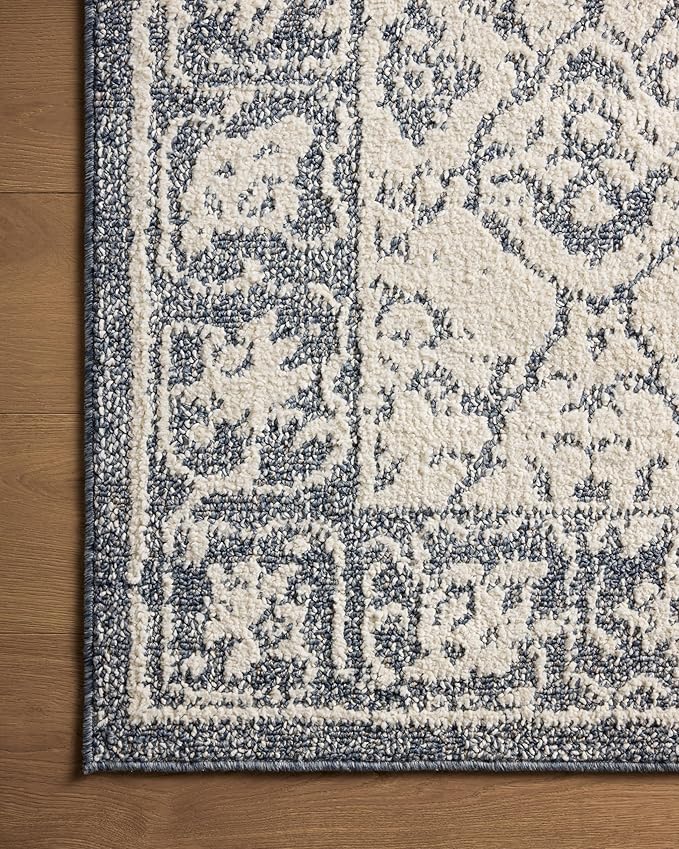 Loloi Magnolia Home by Joanna Gaines Gigi Collection GIG-02 Ivory/Blue 2'-7" x 7'-6" Runner Rug