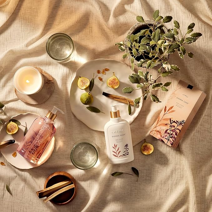 Thymes Aromatic Jar Candle - Sienna Sage Scented Candle for a Warm Home Fragrance - Notes of Palo Santo Wood, Clary Sage, and Amber - Matte White Candles (7.5 oz)