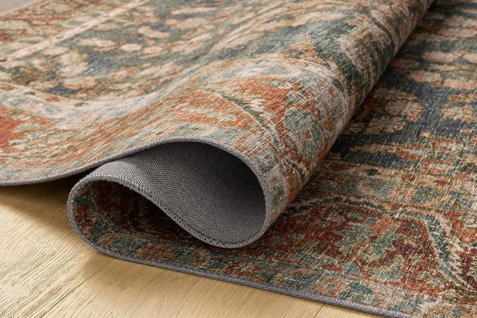 Loloi Chris Loves Julia Jules Collection JUL-10 Ocean/Spice 9'-6' x 14', .13' Pile Height, Area Rug