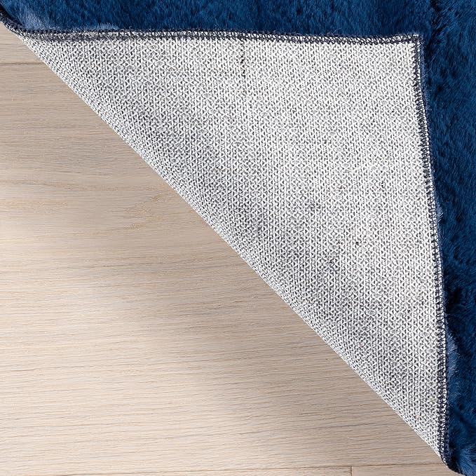 nuLOOM Jeni Checkered 3'9" x 6' Machine Washable Area Rug for Living Room Bedroom Dining Room Kitchen, Navy