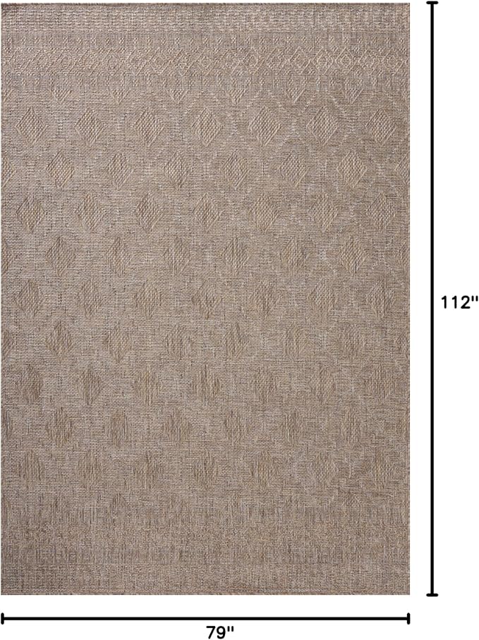 Loloi Amber Lewis Topanga Collection TOP-06 Natural/Mist 6'-7" x 9'-4" Indoor/Outdoor Area Rug