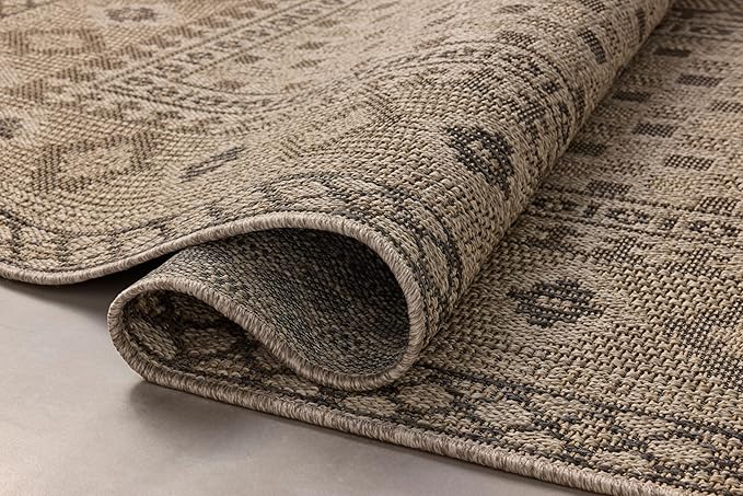 Loloi Chris Loves Julia Providence Collection PRC-07 Dove/Charcoal 2'-3" x 7'-7", .12" Pile Height, Indoor/Outdoor Runner Rug