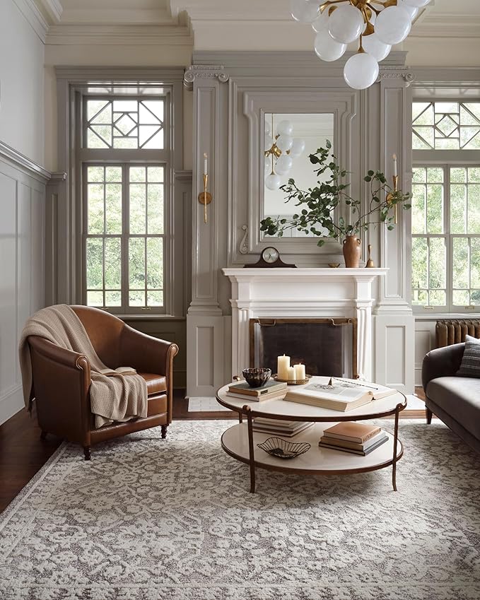 Loloi Magnolia Home by Joanna Gaines Gigi Collection GIG-01 Grey/Ivory 7'-10" x 10' Area Rug