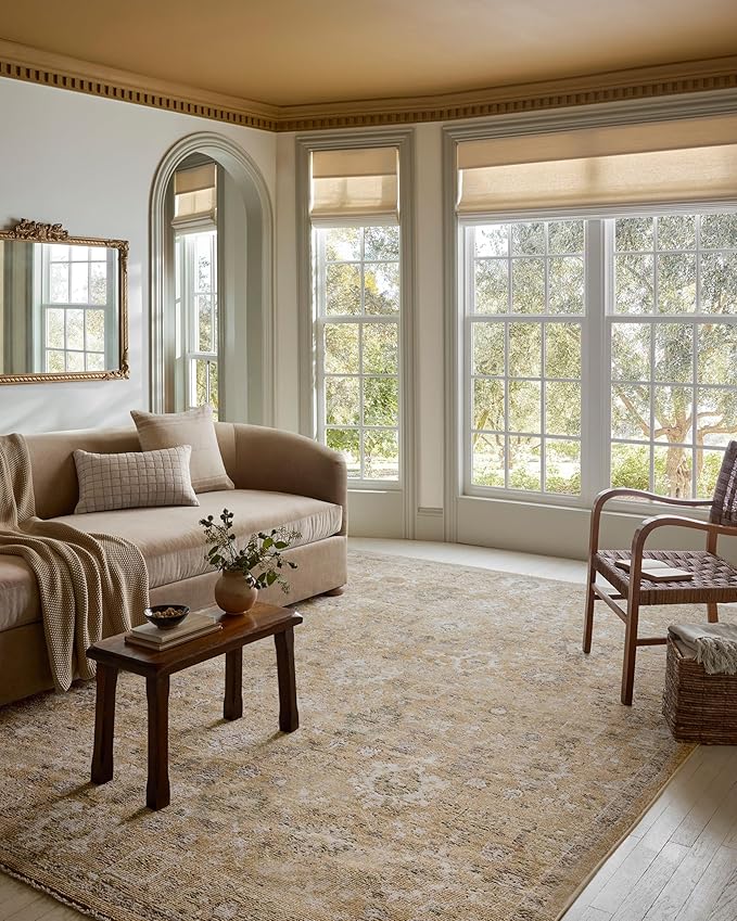 Loloi Magnolia Home by Joanna Gaines Pace Collection PAC-07 Sunset/Stone 5'-3" x 5'-3" Round Area Rug