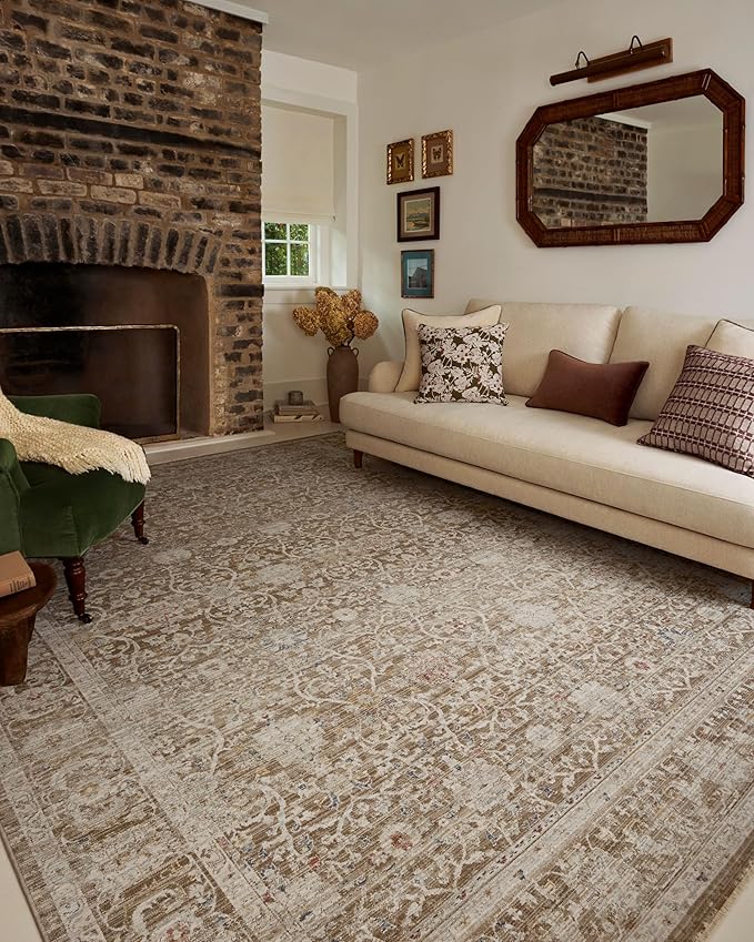 Loloi Chris Loves Julia Ida Collection IDA-03 Bark/Multi 7'-10" x 10', .19" Pile Height, Area Rug