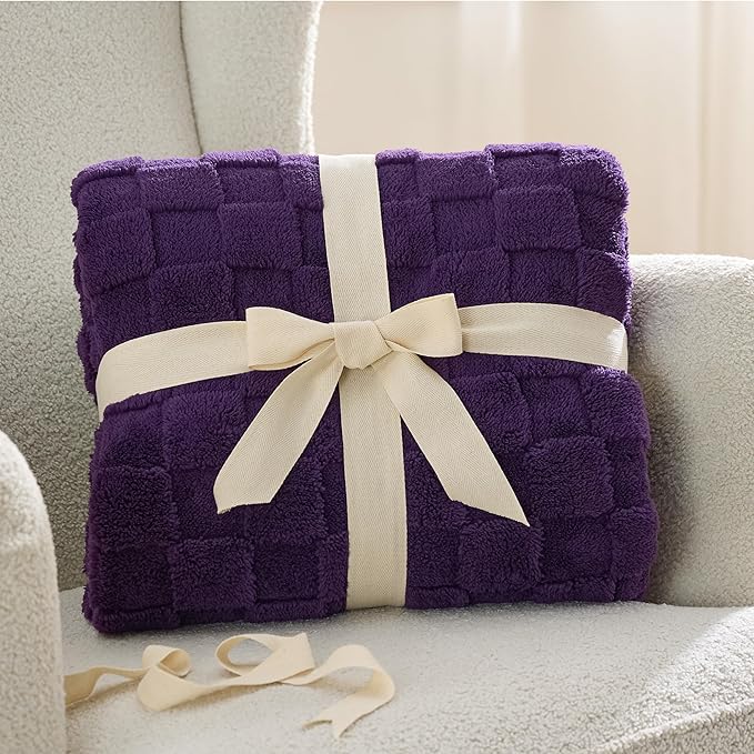 Bedsure GentleSoft King Size Blanket for Bed - Super Soft Cozy Blankets for Women Men Girls, Large Fuzzy Fleece Throw for Bedroom Decor, Purple,108x90 Inches