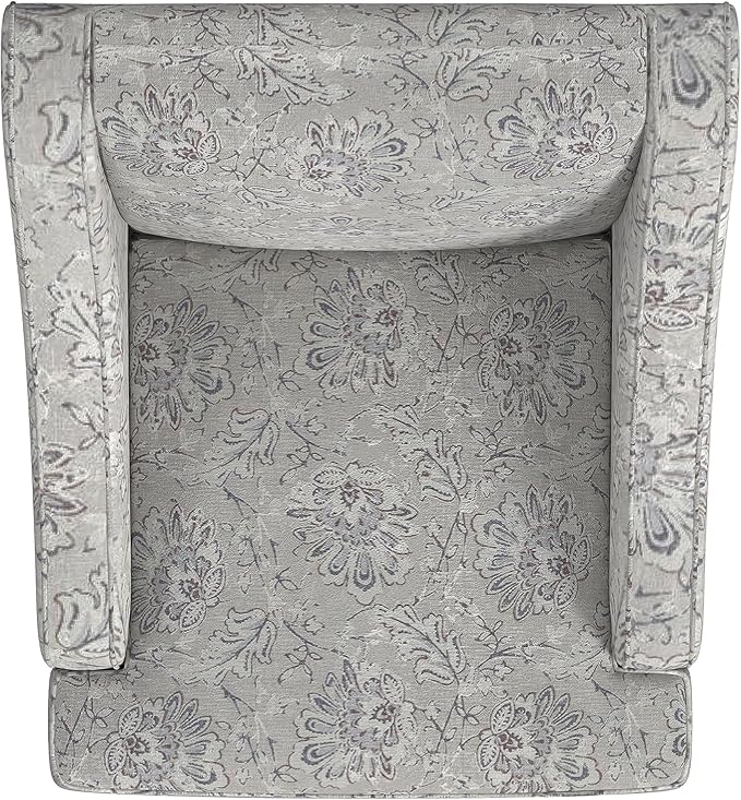 Mid Century Modern Accent Chair Wingback Living Room Chair Comfy Upholstered Scooped Armchair Fabric Side Chair with Wood Legs for Small Space, Bedroom, Apartment, Office, Waiting Room (Linen)
