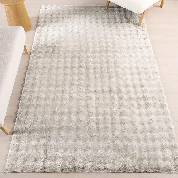 nuLOOM 3'9" x 6' Cozy Plush Area Rug, Machine Washable, Non-Slip, Soft Fluffy Shag Carpet for Living Room Bedroom Kids Nursery Home Decor, Jeni Grey