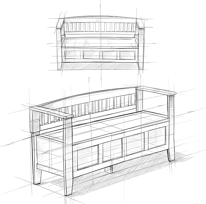 SIMPLIHOME Brooklyn Entryway Storage Bench - 48 inch Wide Solid Wood Storage Seat in White, Contemporary Bench for Entryway or Living Room with Lift-Up Lid and Slatted Backrest
