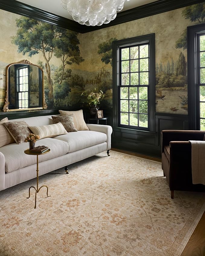 Loloi Chris Loves Julia Palma Collection PLM-04 Natural/Spice 2'-7" x 12'-0" Runner Rug Vintage Style Boho Living Room Bedroom Carpet