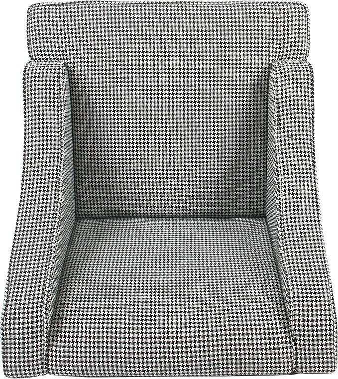 Homepop Home Decor | Upholstered Classic Swoop Arm Accent Chair | Accent Chairs for Living Room & Bedroom | Decorative Home Furniture, Black and White