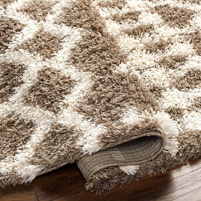 Livabliss Hapsburg Moroccan Shag Area Rug,6'7" x 9'6",Medium Brown