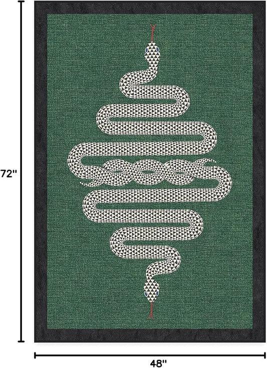 RUGGABLE x Jonathan Adler Machine Washable Modern Area Rug – Venom Emerald 4x6, Stain-Resistant, Non-Slip – Medium Rugs for Living Room, Bedroom, Hallway, Entryway & Office–with Cushioned Pad