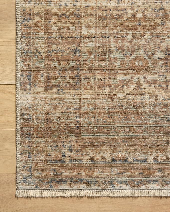 Loloi Amber Lewis Molly Collection MOL-01 Natural/Denim 5'-3" x 7'-9" Low Pile Area Rug