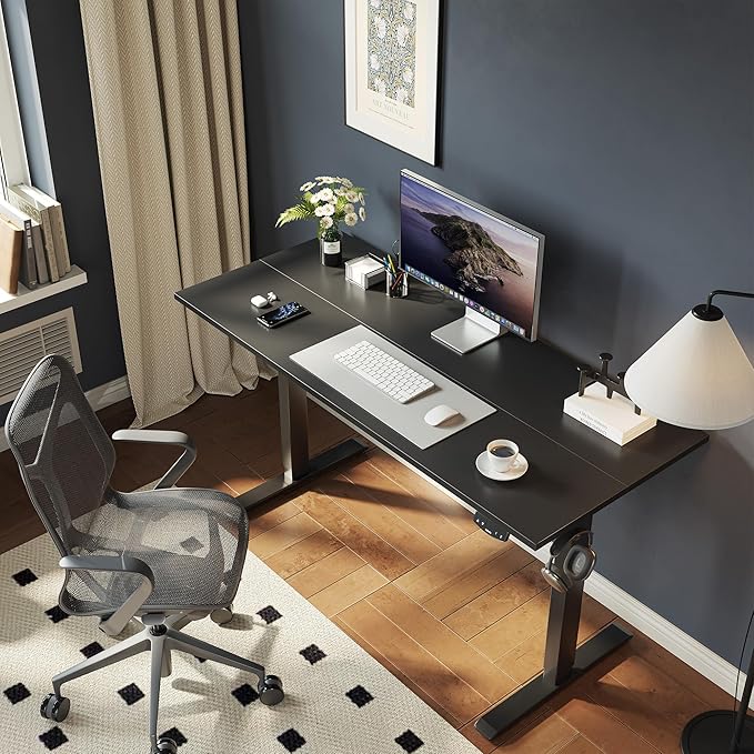 Agilestic Electric Standing Desk 40 x 24 Inches, Height Adjustable Desk, Sit Stand up for Work Office Home, Ergonomic Rising Gaming Computer Table with Memory Preset, Black
