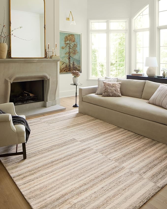 Loloi Chris Loves Julia Chris Collection CHR-03 Ivory/Clay 7'-9'' x 7'-9'' Square, .50" Pile Height, Area Rug