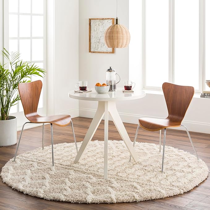 Livabliss Hapsburg Moroccan Shag Area Rug, 6'7" Round, Beige