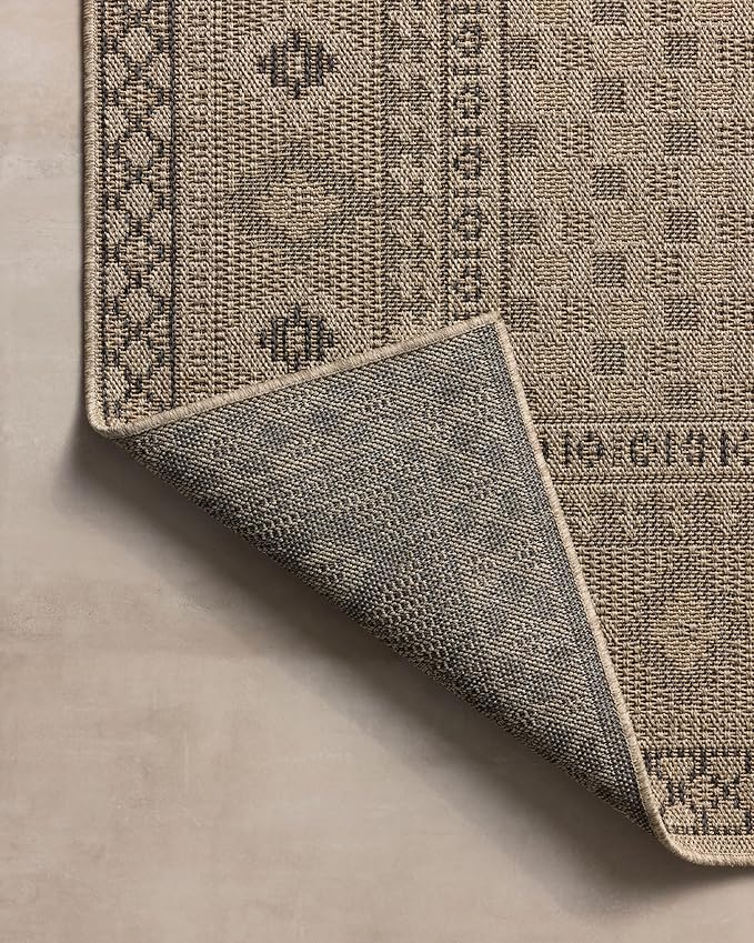 Loloi Chris Loves Julia Providence Collection PRC-07 Dove/Charcoal 7'-6" x 7'-6", .12" Pile Height, Indoor/Outdoor Round Area Rug