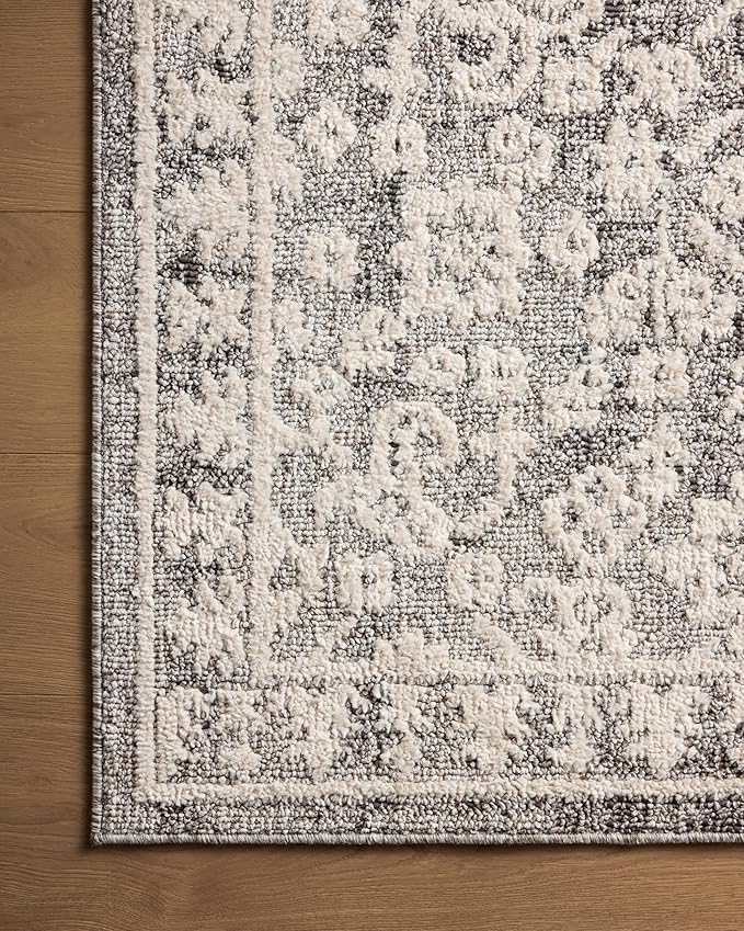 Loloi Magnolia Home by Joanna Gaines Gigi Collection GIG-01 Grey/Ivory 5'-3" x 7'-6" Area Rug