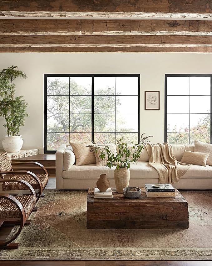 Loloi Magnolia Home by Joanna Gaines Sinclair Collection SIN-06 Clay/Tobacco 2'-3" x 9'-6", .25" Pile Height, Machine Washable, Runner Rug