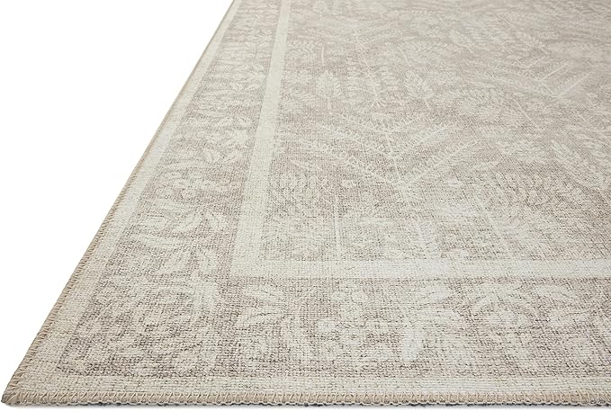 Loloi Rifle Paper Co. Maison Collection MAO-02 Bough Natural 3'-0" x 3'-0" Round, .19" Pile Height, Accent Rug