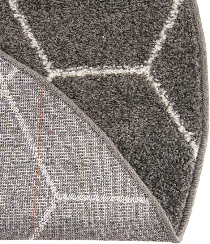 Unique Loom Trellis Frieze Collection Area Rug - Geometric (10' Round Dark Gray/Ivory)