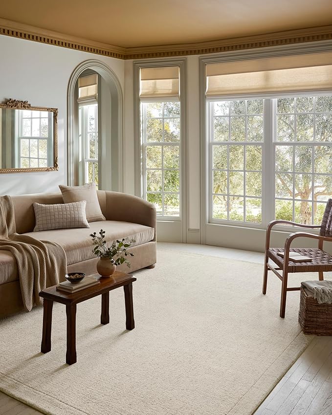 Loloi Magnolia Home by Joanna Gaines Henley Collection HNY-01 Ivory/Smoke 3'-6" x 5'-6" Accent Rug