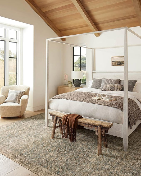 Loloi Amber Lewis Morgan Collection MOG-04 Sea/Sage 8'-3" x 11'-3" 38" Thick Area Rug feat. CloudPile, Neutral, Room Décor, Vintage Inspired, Livingroom, Bedroom, Dining Area