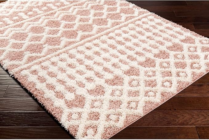 Livabliss Hapsburg Moroccan Shag Area Rug,7'10" x 10'3",Dusty Pink