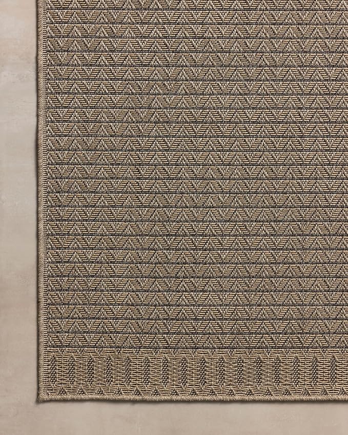 Loloi Chris Loves Julia Providence Collection PRC-05 Natural/Graphite 7'-6" x 7'-6", .12" Pile Height, Indoor/Outdoor Round Area Rug