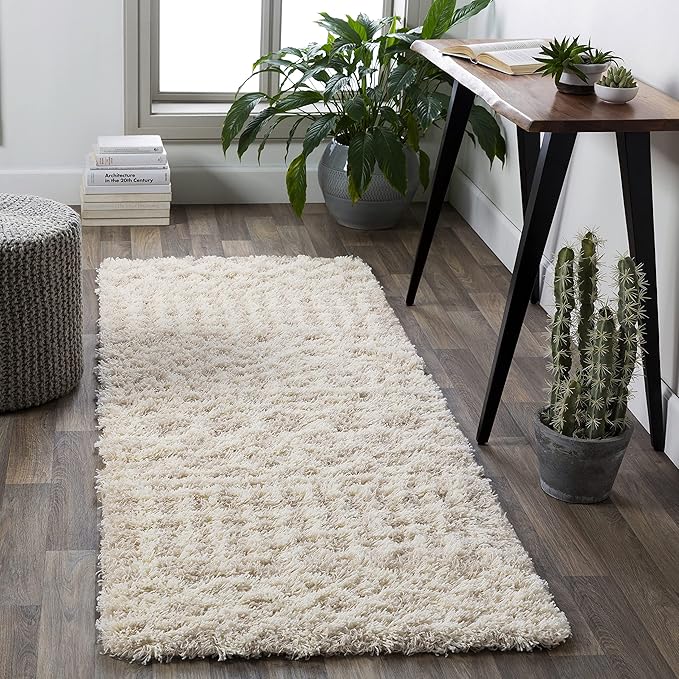 Livabliss Hapsburg Moroccan Shag Runner Area Rug,2'7" x 18',Beige