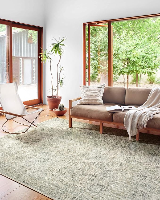 Loloi Skye Collection SKY-14 Natural/Sage 9'-0" x 12'-0" Area Rug