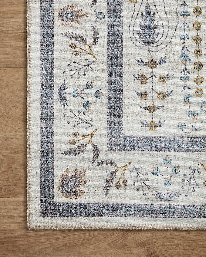 Loloi Rifle Paper Co. Maison Collection MAO-05 Wisteria Cream 5'-0" x 7'-6", .19" Pile Height, Area Rug