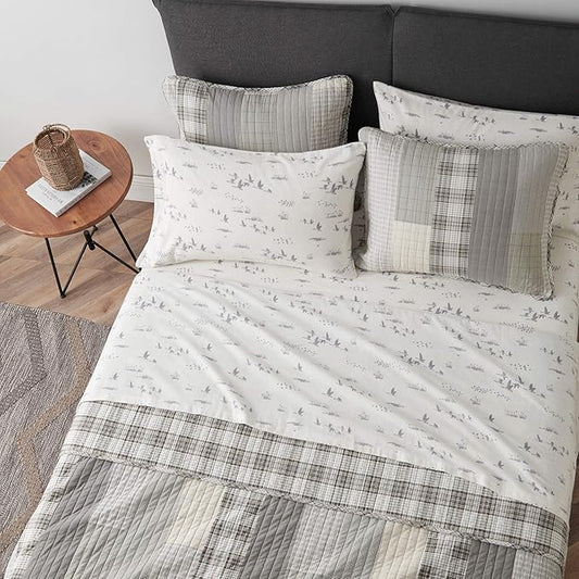 Eddie Bauer - Flannel Sheets Full Size, Anti-Pilling & Wrinkle Resistant Cotton, Touchably Soft for All-Season Comfort - Bed Sheets with Matching Pillowcases & Fitted Sheet (Geese Meadow Yellow)