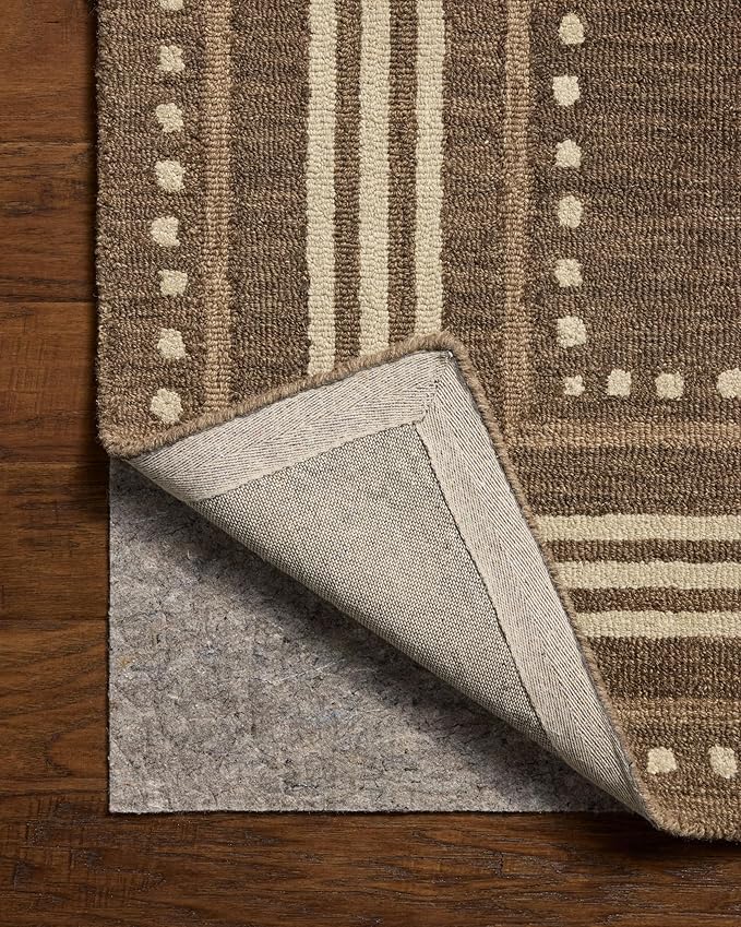 Loloi Chris Loves Julia Alfie Collection ALF-02 Bark/Natural 5'-0" x 7'-6" Area Rug Wool Neutral Living Bedroom Dining Carpet