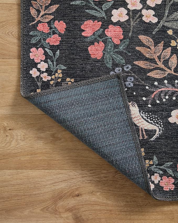 Loloi Rifle Paper Co. Maison Collection MAO-04 Tuileries Black 2'-3" x 3'-9", .19" Pile Height, Accent Rug