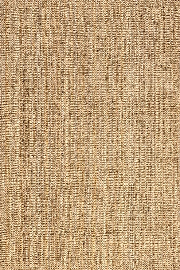 nuLOOM Ashli Solid Farmhouse Jute Area Rug, 4x6, Natural