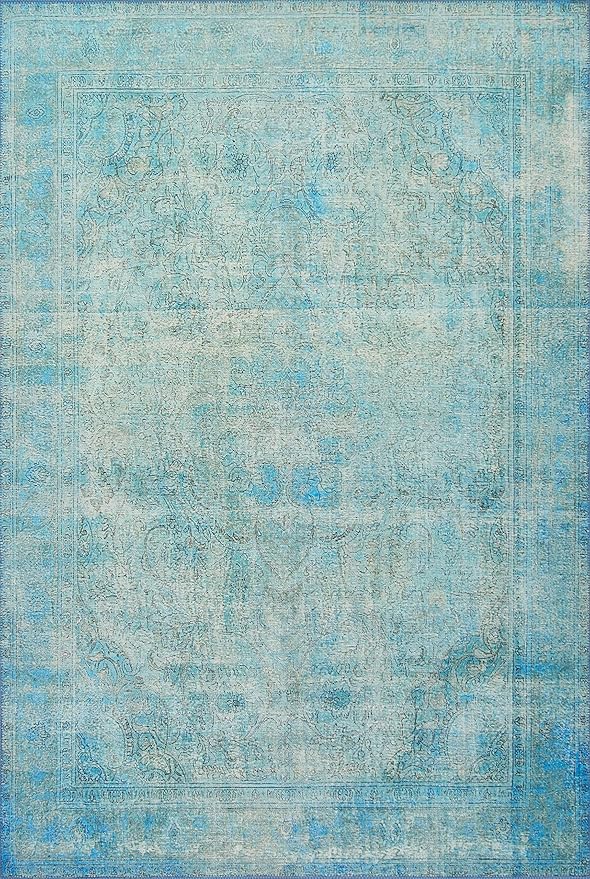 Loloi Loren Collection LQ-08 Aqua 2'-6" x 7'-6" Runner Rug