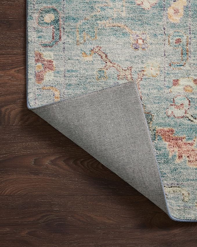 Loloi Margot Collection MAT-06 Denim/Multi 2'-3" x 3'-9" Accent Rug feat. CloudPile, No-Shed Easy Clean Large Patterned Area Rug for Living Room, Bedroom, Dining Area