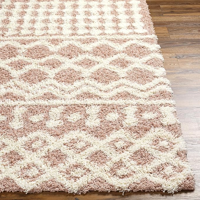 Livabliss Hapsburg Moroccan Shag Area Rug,5'3" x 7'3",Dusty Pink