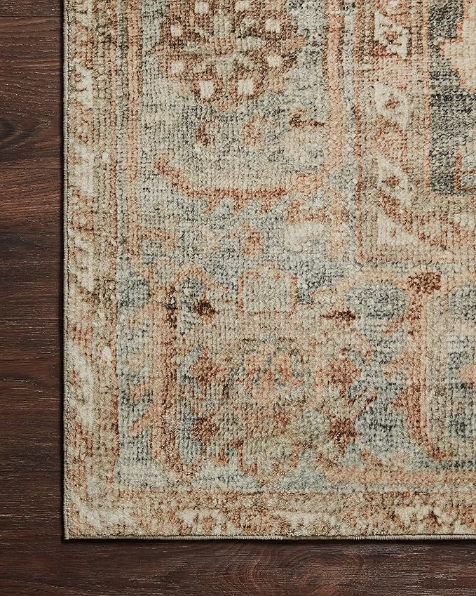 Loloi Margot Collection MAT-03 Ocean/Spice 2'-3" x 3'-9" Accent Rug feat. CloudPile, No-Shed Easy Clean Large Patterned Area Rug for Living Room, Bedroom, Dining Area