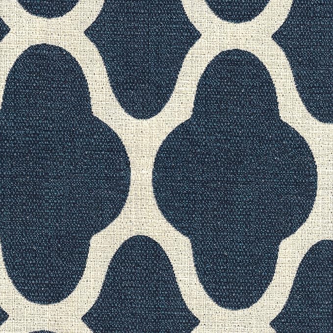 Homepop Home Decor | Upholstered Classic Swoop Arm Accent Chair | Accent Chairs for Living Room & Bedroom | Decorative Home Furniture, Dark Navy Geometric