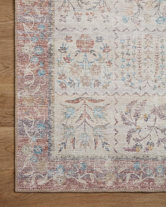 Loloi Rifle Paper Co. Maison Collection MAO-08 Cream 5'-0" x 5'-0" Round, .19" Pile Height, Accent Rug
